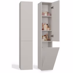 C’est un meuble de salle de bain de type colonne qui prend très peu de place. Il est équipé de trois étagères et un panier à ...