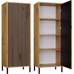 ARMOIRE ÉLÉGANTE ET FONCTIONNELLE AVEC PORTES IDÉALE POUR BUREAUX, SALLES DE SÉJOUR, CHAMBRES MODÈLE : KAMARO 1DD SLIM Style  ...