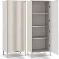 Kamaro - Armoire moderne 3 étagères - 147.5x53.5x40cm - Meuble de rangement - Beige Cachemire