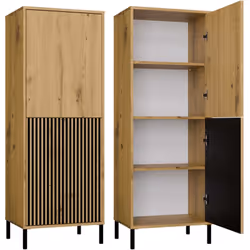 ARMOIRE ÉLÉGANTE ET FONCTIONNELLE AVEC 2 PORTES COURTES ET ÉTAGÈRES SÉRIE : KAMARO MODÈLE : KAMARO 2DK SLIM/ SMOOTH COULEUR : ...