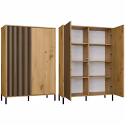 ARMOIRE ÉLÉGANTE ET FONCTIONNELLE AVEC 2 PORTES LONGUES ET ÉTAGÈRES SÉRIE : KAMARO MODÈLE : KAMARO 2DD SLIM/SMOOTH Style et p ...