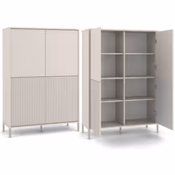ARMOIRE ÉLÉGANTE À 4 PORTES COURTES ET ÉTAGÈRES SÉRIE : KAMARO MODÈLE : KAMARO 4DK SLIM/SMOOTH Style et praticité en un L'arm ...