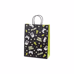 PartyDeco TNP32, Sac emballage cadeau, Noir, Multicolore, Motif, Soirée à thème, Noir, Intérieur & extérieur