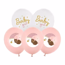 PartyDeco SB14P-337-000-6, Ballon-jouet, Rose, Blanc, Image, Childbirth, Ovale, Fille