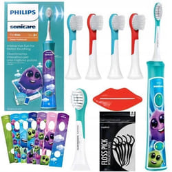 Brosse à dents électrique enfant - Philips - Sonicare For Kids HX6322 - Bluetooth - 2 têtes - stickers - timer