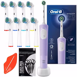 Brosse à dents électrique - Oral-B - Vitality PRO Protect X Clean - 3 modes - 10 jours dautonomie - 9 têtes