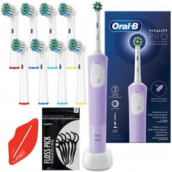 Brosse à dents électrique - Oral-B - Vitality PRO Protect X Clean - 3 modes - 10 jours dautonomie - 9 têtes