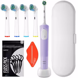 Brosse à dents électrique - Oral-B - Vitality PRO Protect X Clean - 4 embouts - Étui voyage - Oscillant-rotatif