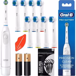 Brosse à dents électrique - Oral-B - DB5 Pro Battery - 8 têtes - 2 piles AA - nettoyage en profondeur