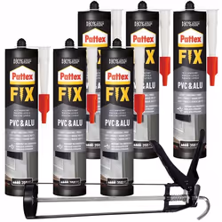 Colle dinstallation - PATTEX - FIX PVC & ALU - Pack de 6 - 440g - Blanc