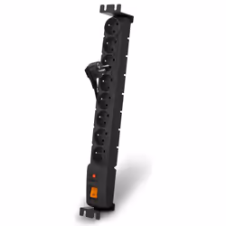 HSK DATA acar S8 FA RACK, 8 sortie(s) CA, 230 V, 50 Hz, 10 A, Noir, Plastique