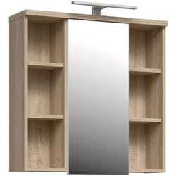 Armoire à suspendre - Chêne Sonoma - 1 porte avec miroir - Meuble de salle de bain - 686 x 20 x 681 cm