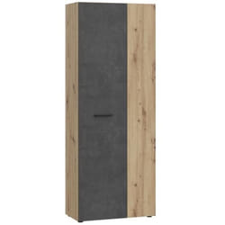 Armoire de rangement - Béton gris foncé / Chêne - 687 x 365 x 1811 cm