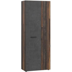 Armoire à chaussures - Béton gris foncé / Bois vintage - 18 paires - 687 x 365 x 1811 cm - FORTE