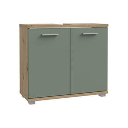 CHAMP - Meuble sous-lavabo - 2 portes - 699 x 289 x 62 cm - Chêne artisan / Vert sauge - FORTE