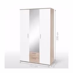 Description générale Découvrez l'armoire SELKEÄ, un meuble de chambre au design contemporain. Fabriquée en bois aggloméré pla ...