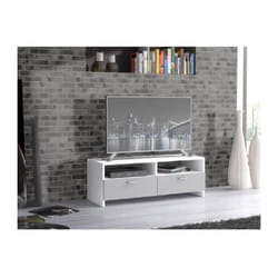 Les Tendances - finlandek Meuble tv helppo contemporain blanc et gris mat - l 95 cm