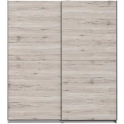 Armoire 2 portes coulissantes - Panneaux de particules - Décor chêne cendré clair - L 1703 x P 612 x H 1905 cm - ULOS