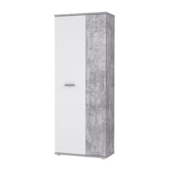 Armoire a chaussures style contemporain effet beton et blanc mat - l 69 cm
