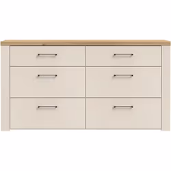 Commode - Nelleke - 6 Tiroirs - Sable / Bois - L156,3 X P41,3 X H83,1 Cm - Vue supplémentaire 2