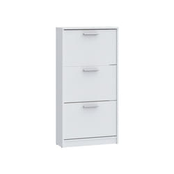 Armoire à chaussures - MAC - Blanc mat - 3 abattants - 6 paires - 582 x 204 x 1155 cm