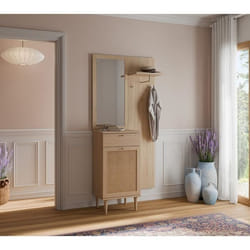 Vestiaire - Calasetta - Chêne - 1 Porte - 1 Tiroir - 90,4 X 41,4 X 198 Cm