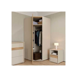 Armoire D'Angle - Wexlin - Sable / Chene - 1 Porte Battante - 92,2 X 92,2 X 193,7 Cm