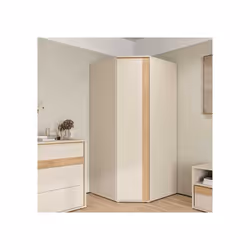 Armoire D'Angle - Wexlin - Sable / Chene - 1 Porte Battante - 92,2 X 92,2 X 193,7 Cm - Vue supplémentaire 2