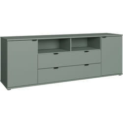 Meuble TV - GANYMEDE - Sauge - 2 portes 2 tiroirs 2 niches - 1798 x 413 x 631 cm