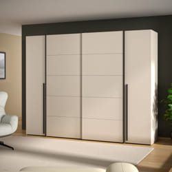 Armoire - Décor Sable- 2 portes battantes + 2 portes coulissantes - L270 x P61 x H210cm - NARAGO