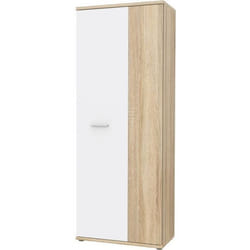 Armoire A Chaussures Style Contemporain Decor Chene Sonoma Et Blanc Mat - L 69 Cm