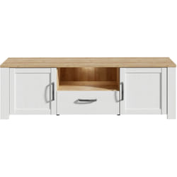 Meuble TV BOHOL Blanc – 2 Portes + 1 Tiroir + 1 Niche – L 1661 × P 42 × H 518 cm