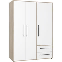Armoire - Chêne Sonoma / Blanc mat - 3 portes - L1444 x P588 x H200cm - MOKKARIS