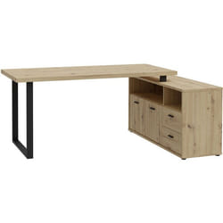Bureau dangle - GOLDSBORO - Chêne artisan / Noir - 1242 x 1815 x 741 cm