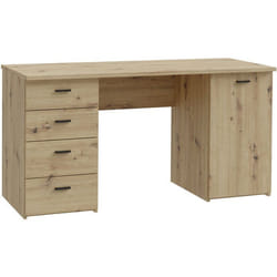 Bureau droit - GOLDSBORO - Chêne artisan / Noir - 1452 x 60 x 753 cm