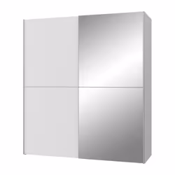 Ulos Armoire 2 portes coulissantes + miroir - Blanc mat - l 170,3 x p 61,2 x h 190,5 cm