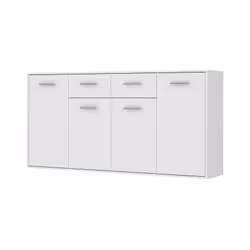 PILVI Buffet bas 4 portes 4 tiroirs - L 162,3 x P 34,2 x H 88,1 cm