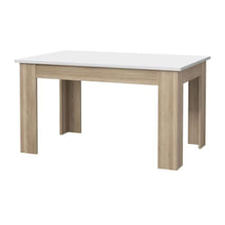 Table a manger pilvi - 4 personnes - Blanc et chene sonoma - l 140 x p 90 x h 75 cm