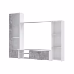 Description générale Le meuble TV PILVI est un meuble moderne et élégant, alliant le blanc mat et le béton gris clair pour un ...