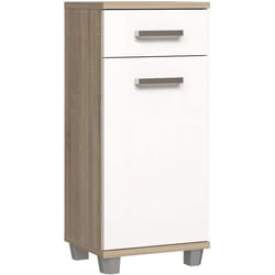 VERIS - Meuble bas de salle de bain - 908 x 348 x 402 cm - Blanc / Chêne Sonoma - FORTE