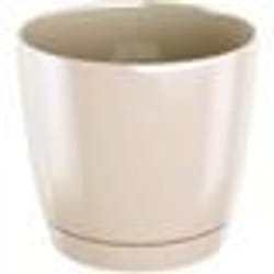 Pot de Fleurs - Prosperplast - Coubi - 12 X 11 CM - Crème - Avec Soucoupe