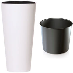 Prosperplast - Grand pot de fleurs Tubus slim DTUS200 Blanc