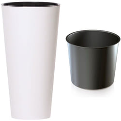 Prosperplast - Grand pot de fleurs Tubus slim DTUS300 Blanc