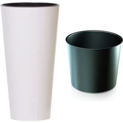 Prosperplast - Grand pot de fleurs Tubus slim shine DTUS300S Blanc
