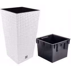 Pot de fleurs RATO Square DRTS265 avec insert - Blanc Spécifications du pot : - Largeur extérieure (haut) - 26,5 cm - Largeur ...
