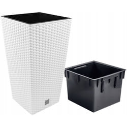 Prosperplast - Rato 26,6l pot avec insert 26,5 x 26,5 x 50 cm blanc - Blanc