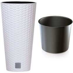 Prosperplast - Pot de fleurs haut rato DRTUS200 avec insert Blanc