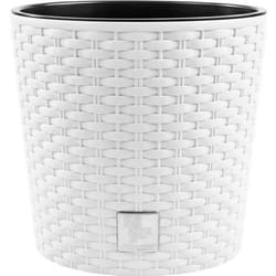 Prosperplast Rato Round Pot de fleurs avec insert blanc