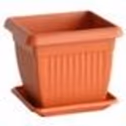 Prosperplast 5 X Pot de Fleurs Carré Terracotta Plastique 19 X 19 CM Déco Plant Balcon Jardin