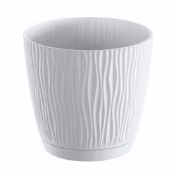 Pot De Fleurs 129 Cm Sandy P Rond Avec Soucoupe Blanc